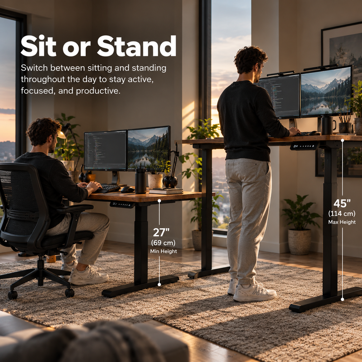 SATORNA Electric Standing Desk - 55"