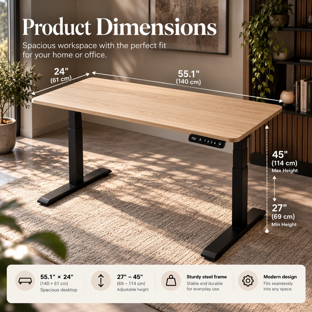 SATORNA Electric Standing Desk - 55"