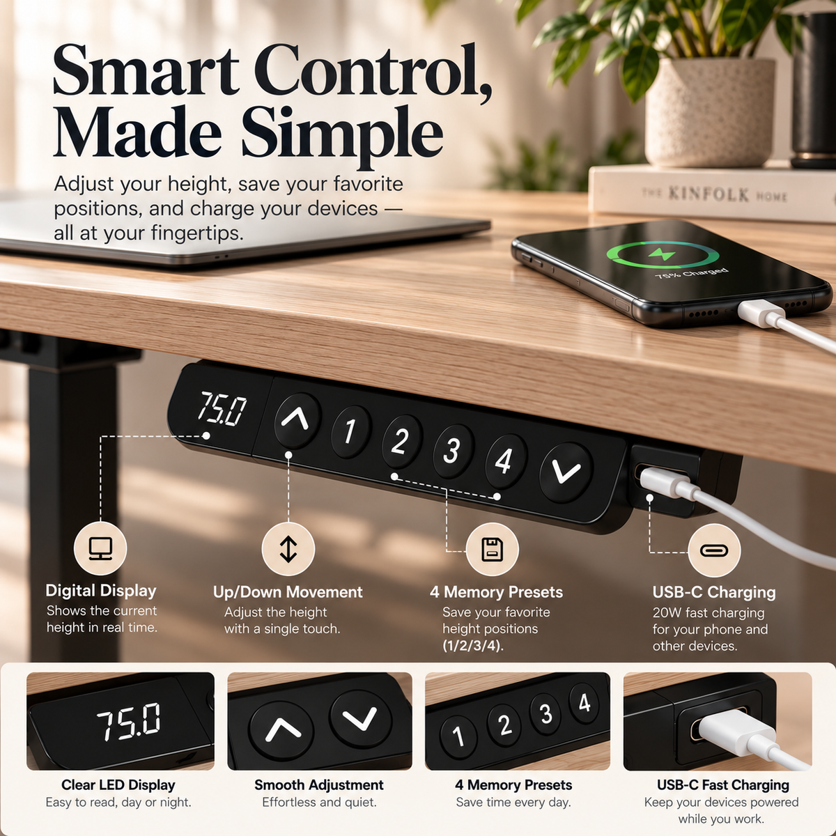 SATORNA Electric Standing Desk - 55"